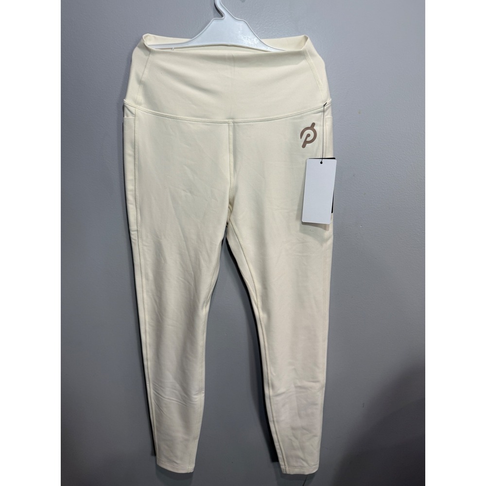 Peloton Cadence High Rise Leggings Cream Ivory Side Pockets NWT Womens m